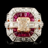 18K Gold 1.14ct Ruby & 2.05ctw Diamond Ring