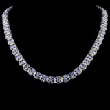 14K Gold 27.20ctw Tanzanite & 3.54ctw Diamond Neck