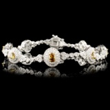 18K Gold 3.81ctw Fancy Diamond Bracelet