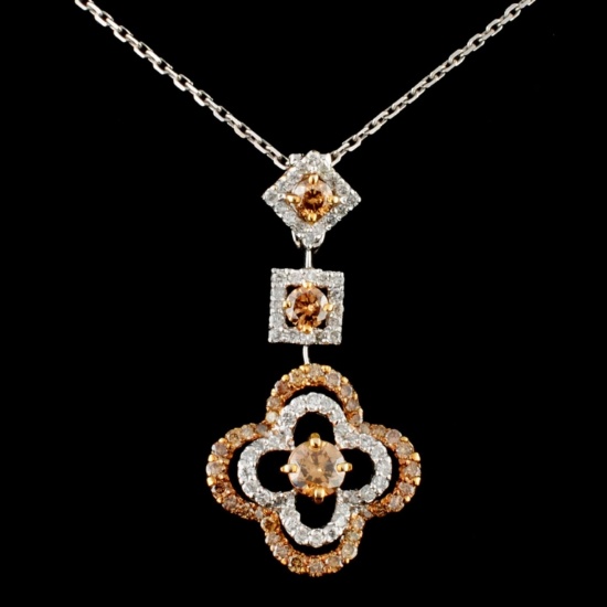 14K Gold 1.08ctw Diamond Pendant