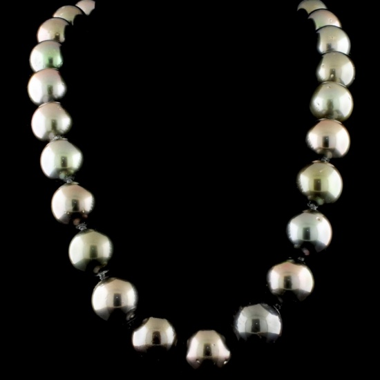 14K Gold 14-16MM Tahitian South Sea Pearl Necklace