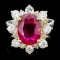 14K Gold 4.00ct Ruby & 1.00ctw Diamond Ring