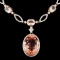 14K Gold 44.18ctw Morganite & 4.25ctw Diamond Neck