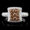 14K White Gold 1.50ctw Fancy Color Diamond Ring