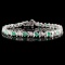 14K White Gold 1.80ct Emerald & 0.25ct Diamond Bra