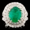 14K Gold 3.69ct Emerald & 2.32ctw Diamond Ring