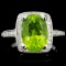 14K Gold 4.00ct Peridot & 0.75ctw Diamond Ring