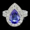 14K Gold 3.00ct Tanzanite & 1.00ctw Diamond Ring