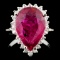 14K Gold 5.26ct Tourmaline & 0.35ctw Diamond Ring