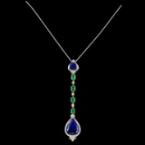 18K Gold 14.92ct Tanzanite & 0.65ctw Diamond Penda