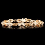 14K Gold 6.95ct Morganite & 0.75ctw Diamond Bracel