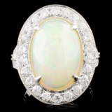 14K Gold 4.70ct Opal & 1.31ctw Diamond Ring