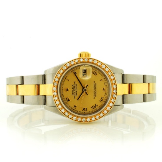 Rolex DateJust 18K/SS Diamond Roman Ladies 79173 Q