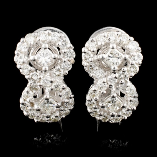18K Gold 1.63ctw Diamond Earrings