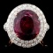 18K Gold 9.32ct Tourmaline & 2.16ct Diamond Ring