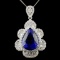 18K White Gold 12.07ct Tanzanite & 2.56ctw Diamond