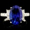 18K Gold 4.28ct Tanzanite & 0.67ctw Diamond Ring