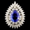 14K Gold 4.32ct Tanzanite & 1.38ctw Diamond Ring