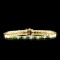 14K Gold 0.32ctw Emerald & 0.24ctw Diamond Bracele