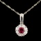 18K Gold 0.39ct Ruby & 0.46ctw Diamond Pendant