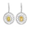 14K Gold 2.00 Yellow Sapphire & 0.80ct Diamond Ear