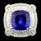 18K Gold 9.30ct Tanzanite & 3.13ctww Diamond Ring