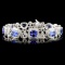 14K Gold 13.09ct Tanzanite & 1.77ct Diamond Bracel