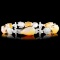 18K Gold 14.24ct Opal 2.23ctw Diamond Bracelet