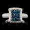 14K White Gold 1.50ctw Fancy Color Diamond Ring