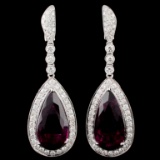 18K Gold 16.94ctw Tourmaline & 2.68ctw Diamond Ear