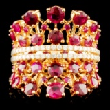 18K Gold 4.67ctw Ruby & 0.45ctw Diamond Ring