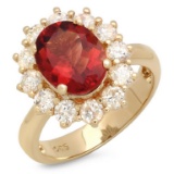 14K Gold 3.50ct Ruby & 1.25ct Diamond Ring