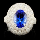 18K Gold 4.02ct Tanzanite & 2.57ctw Diamond Ring