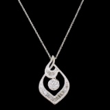 18k White Gold 0.85ctw Diamond Pendant