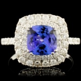 18K Gold 2.00ct Tanzanite & 0.96ctw Diamond Ring