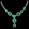 18K Gold 24.76ct Emerald & 2.41ctw Diamond Necklac