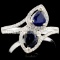 18K Gold 0.96ct Sapphire & 0.26ctw Diamond Ring