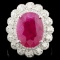 18K Gold 8.52ct Ruby & 1.13ctw Diamond Ring