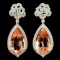 18K Gold 16.88ctw Morganite & 1.30ctw Diamond Earr