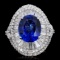 18K Gold 7.26ct Tanzanite & 3.00 Diamond Ring