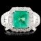 18K Gold 2.13ct Emerald & 1.11ctw Diamond Ring