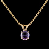 14K Gold 0.54ctw Sapphire Pendant