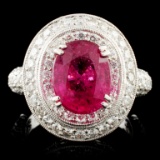 18K Gold 3.09ct Tourmaline & 2.00ctw Diamond Ring