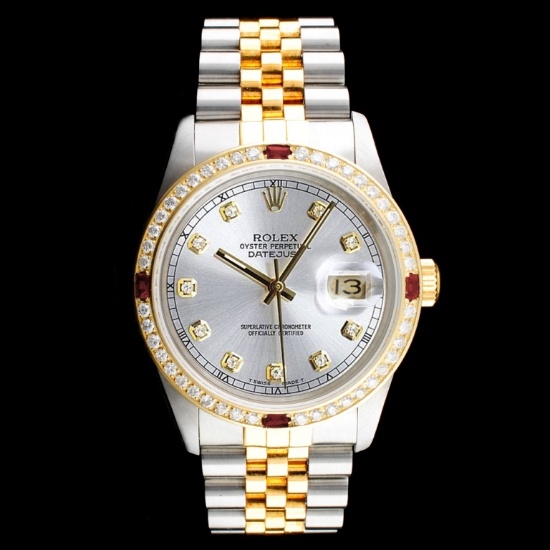 Rolex DateJust 18K/SS Diamond 36mm Watch