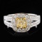 18K White Gold 1.16ctw Fancy Yellow Diamond Ring