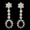 14K Gold 1.92ct Sapphire & 2.41ctw Diamond Earring