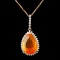 14K Gold 7.55ct Opal & 0.59ctw Diamond Pendant