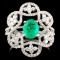 18K Gold 1.03ct Emerald & 0.81ctw Diamond Ring