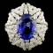 18K Gold 8.04ct Tanzanite & 3.97ctw Diamond Ring