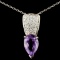 14K Gold 2.30ct Amethyst & 0.60ctw Diamond Pendant